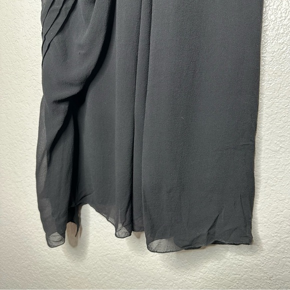 LEON MAX Women's Limited Edition Black Silk Dress Large Pleat Details Sleeveless - Picture 5 of 9